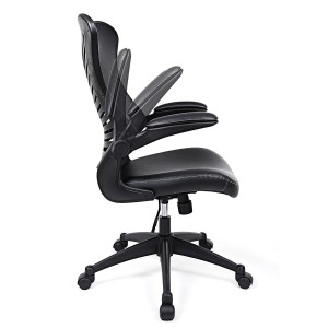 Silla de oficina PEKO, diseño ergonómico, en piel malla transpirable color negro