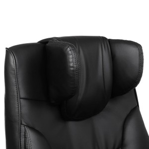 Sillón de oficina BONY, gran acolchado, reclinable, en piel negra