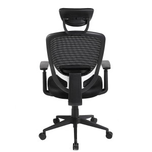 Silla ergonómica VAGU, soporte lumbar, en malla color negro
