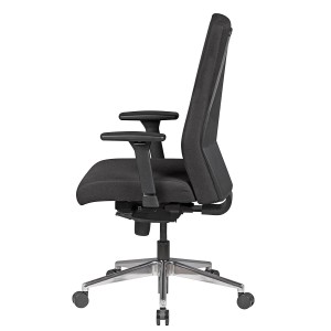 Silla ergonómica CUTY, uso profesional 8h, tela negra