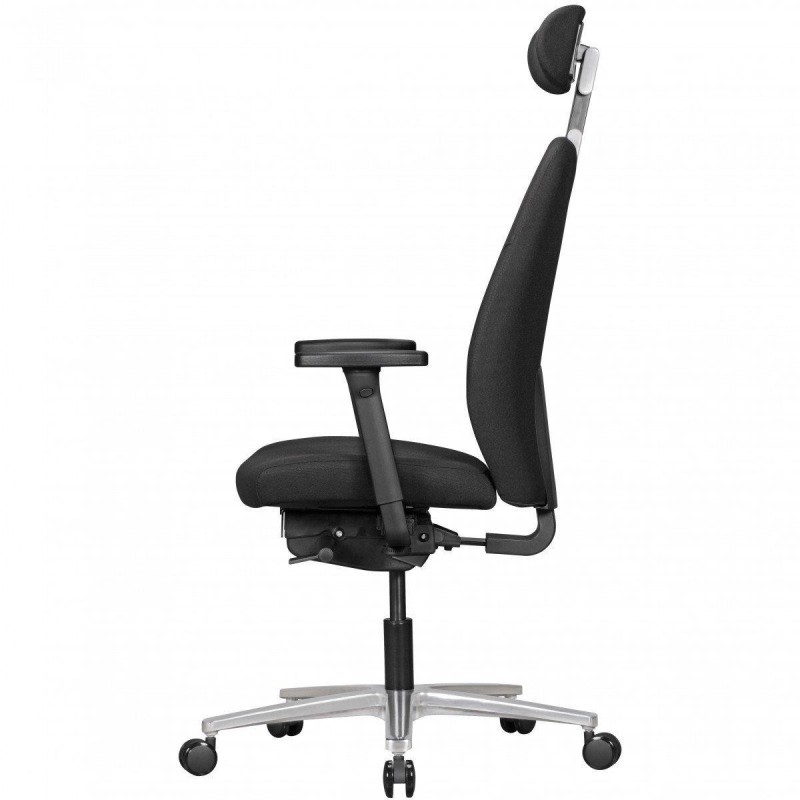 Silla ergonómica SARK, ajustable, uso 8h en tela negra
