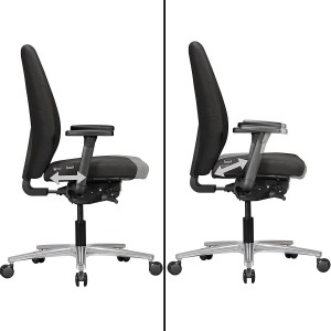 Silla ergonómica SARK BASE, ajustable, uso 8h en tela negra