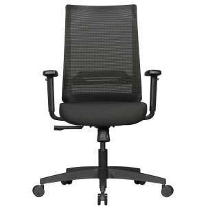 Silla Ergonómica RENSE, soporte lumbar, en malla color negro
