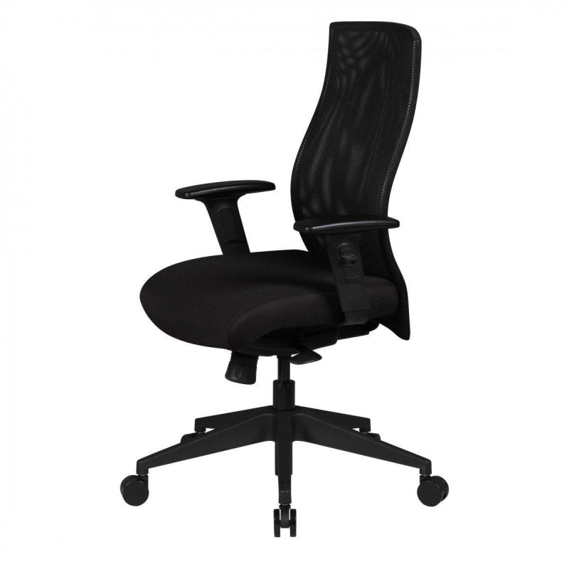 Silla Ergonómica PICSON, brazos ajustables, mecanismo sincronizado, en malla color negro
