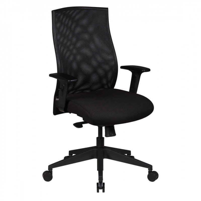 Silla Ergonómica PICSON, brazos ajustables, mecanismo sincronizado, en malla color negro