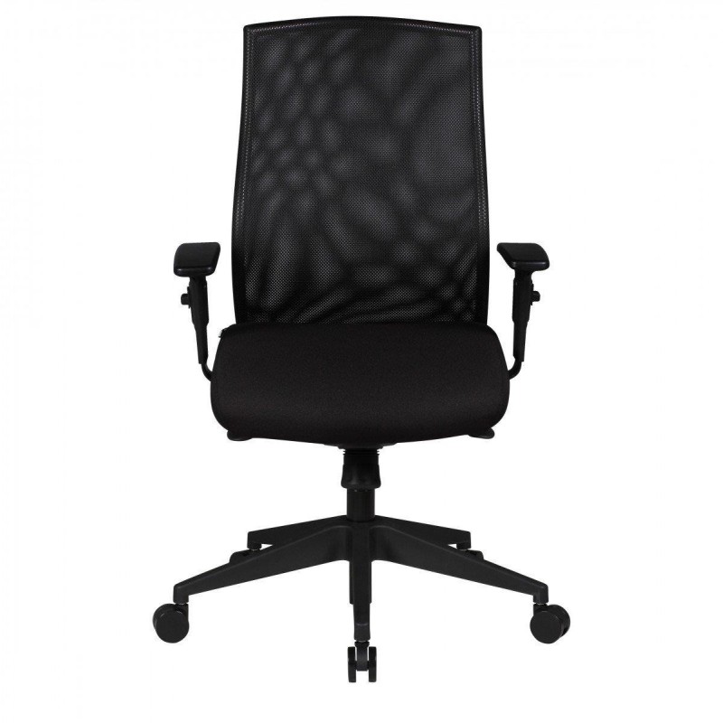 Silla Ergonómica PICSON, brazos ajustables, mecanismo sincronizado, en malla color negro