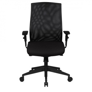 Silla Ergonómica PICSON, brazos ajustables, mecanismo sincronizado, en malla color negro