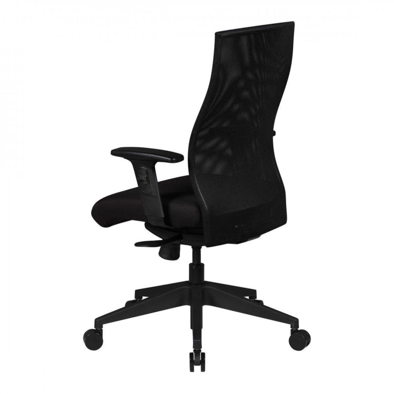 Silla Ergonómica PICSON, brazos ajustables, mecanismo sincronizado, en malla color negro