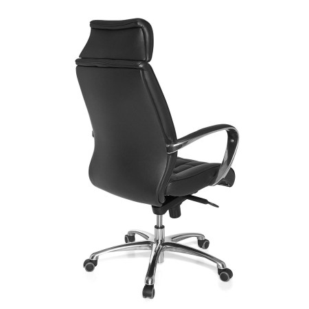 Sillón de oficina ASPERG en piel natural color negro 2