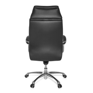 Sillón de oficina ASPERG en piel natural color negro