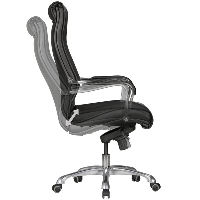 Sillón de oficina OLFEN, resistente hasta 150 kg, en piel negra