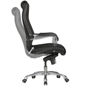 Sillón de oficina OLFEN, resistente hasta 150 kg, en piel negra