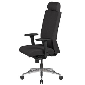 Silla ergonómica CUTY PRO, uso profesional 8h, tela negra