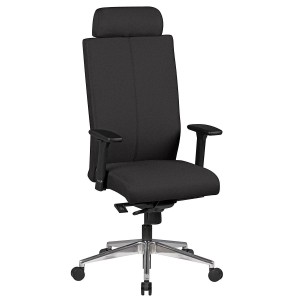 Silla ergonómica CUTY PRO, uso profesional 8h, tela negra