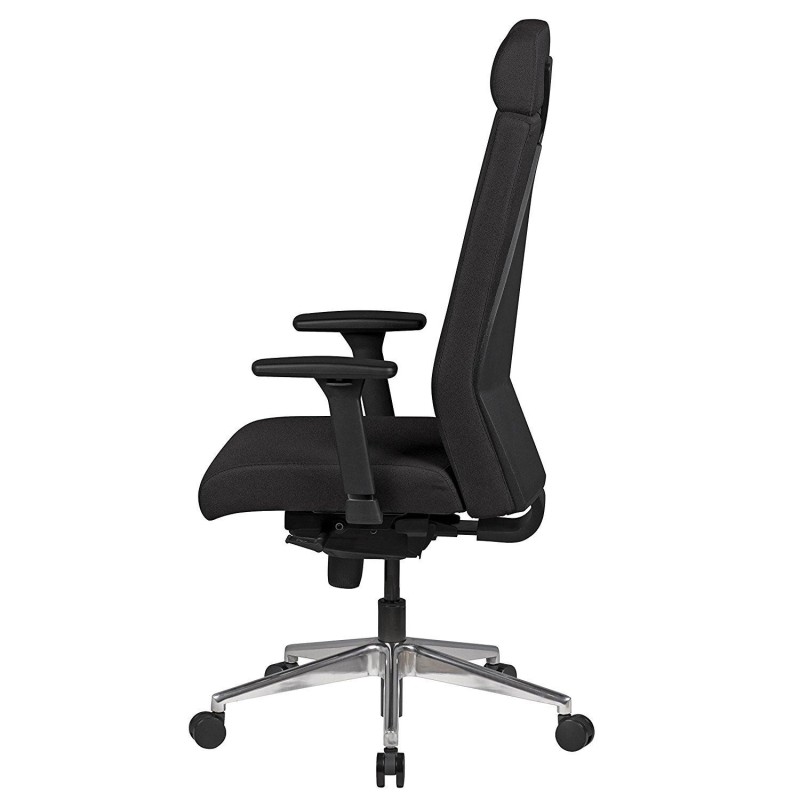 Silla ergonómica CUTY PRO, uso profesional 8h, tela negra