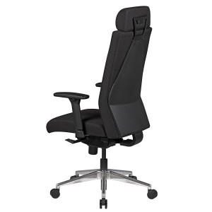 Silla ergonómica CUTY PRO, uso profesional 8h, tela negra