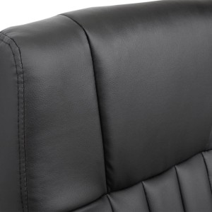 Sillón de oficina BARY, acolchado, basculante en piel color negro