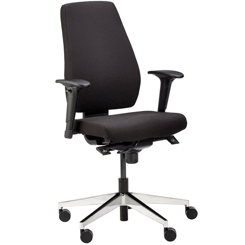 Silla de oficina ergonómica DIKA, tela negra