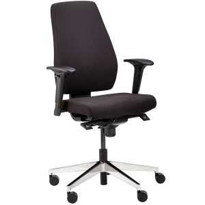 Silla de oficina ergonómica DIKA, tela negra