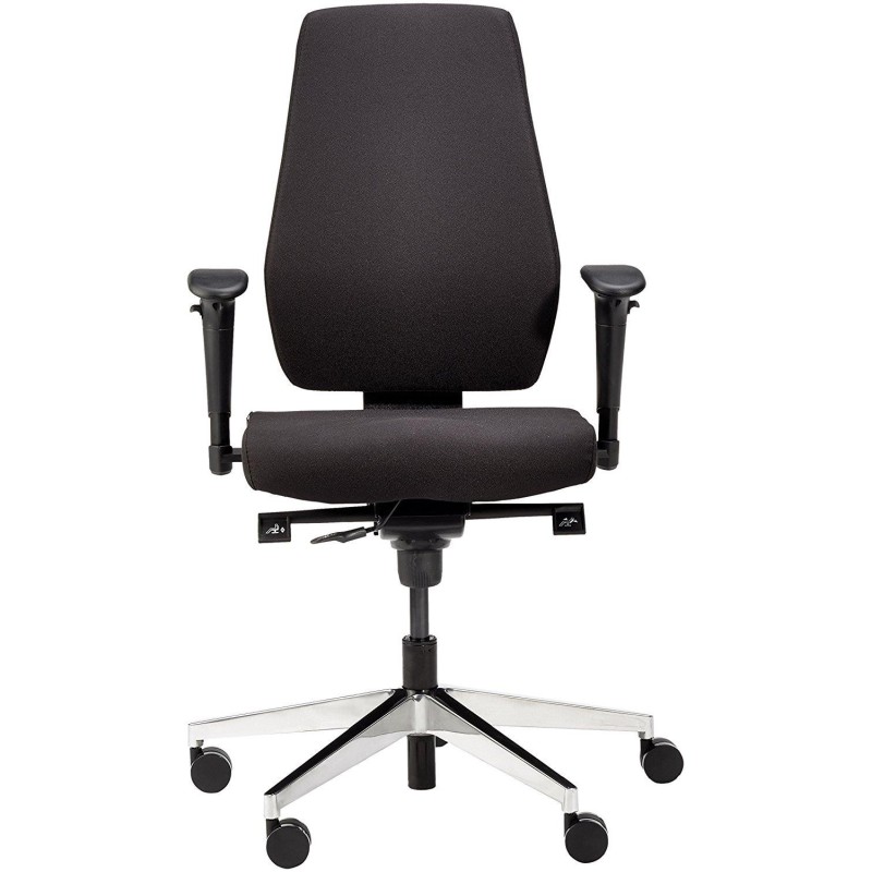Silla de oficina ergonómica DIKA, tela negra