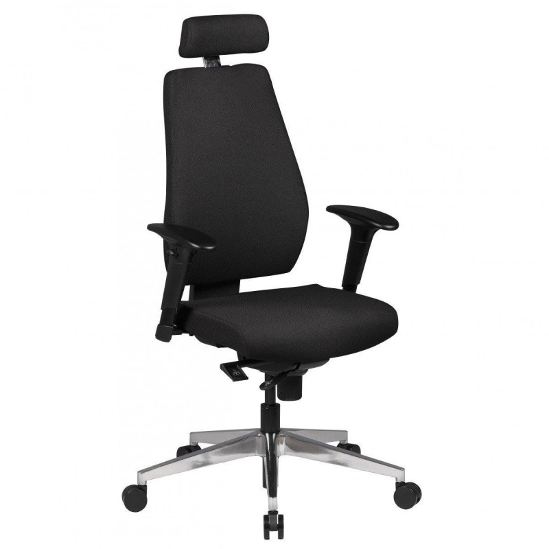 Silla de oficina ergonómica DIKA PRO, tela negra