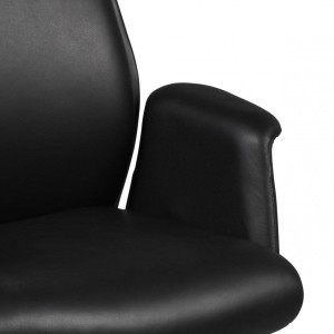 Sillón de oficina FRANKI, elegante diseño, en piel natural negra