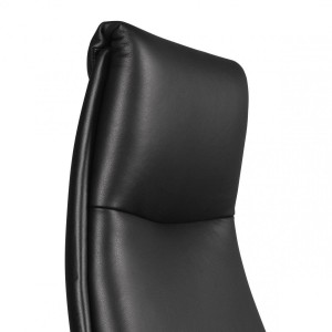 Sillón de oficina FRANKI, elegante diseño, en piel natural negra