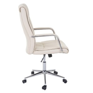 Silla de oficina BIMBA, base de metal, piel negra