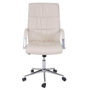 Silla de oficina BIMBA, base de metal, piel negra