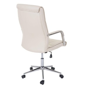Silla de oficina BIMBA, base de metal, piel negra