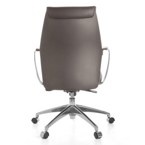 Silla de oficina SAJONIA 10, elegante diseño, en piel natural negra