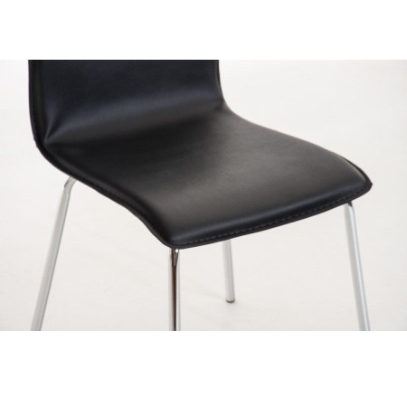 Silla de Confidente MIKI, tapizada en piel color negro