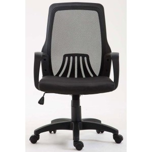 Silla de Oficina CLIVEN, soporte lumbar, en negro