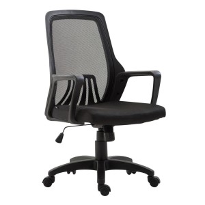 Silla de Oficina CLIVEN, soporte lumbar, en negro