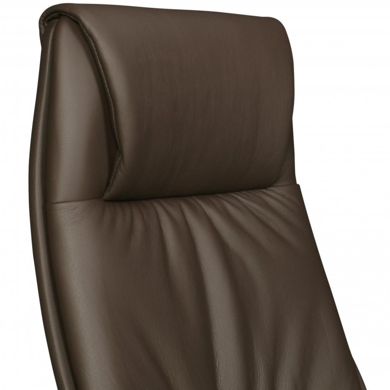 Sillón de oficina SAJONIA, elegante diseño, en piel natural negra