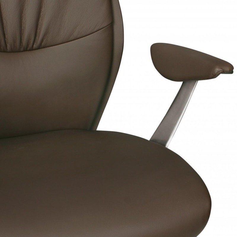 Sillón de oficina SAJONIA, elegante diseño, en piel natural negra
