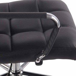 Silla de oficina DELAN, grueso acolchado, en piel color negro