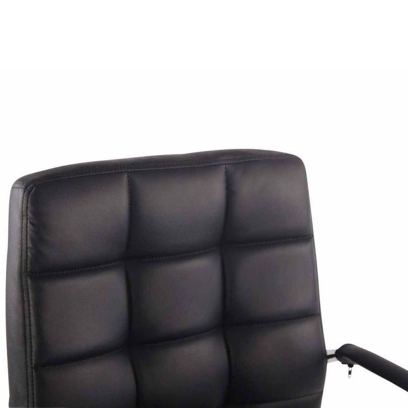 Silla de oficina DELAN, grueso acolchado, en piel color negro