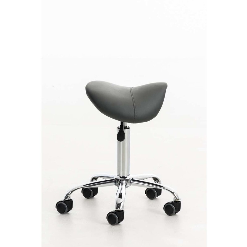 Taburete de trabajo RESO, en Piel, color Negro