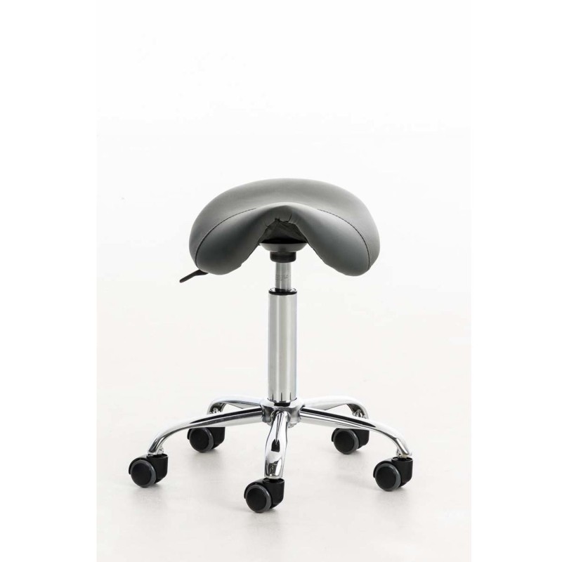 Taburete de trabajo RESO, en Piel, color Negro