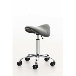 Taburete de trabajo RESO, en Piel, color Negro