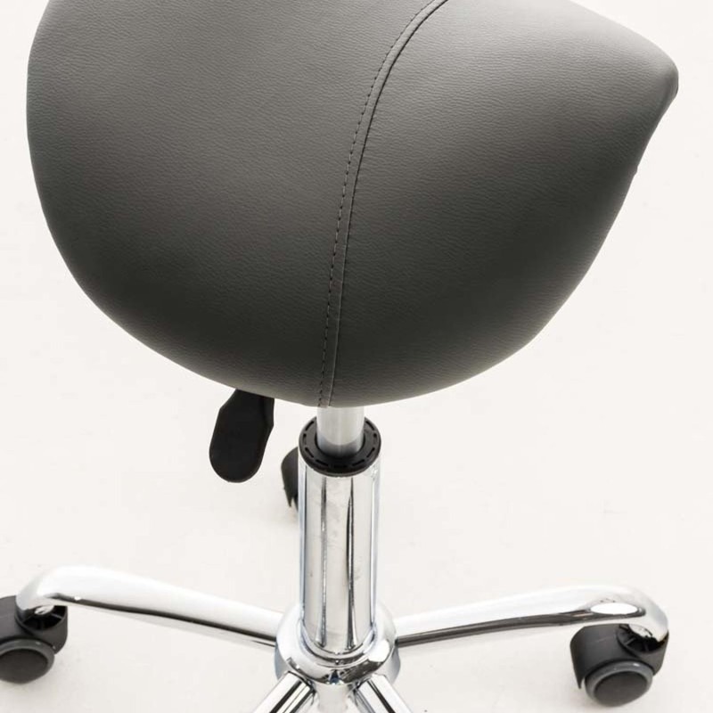 Taburete de trabajo RESO, en Piel, color Negro