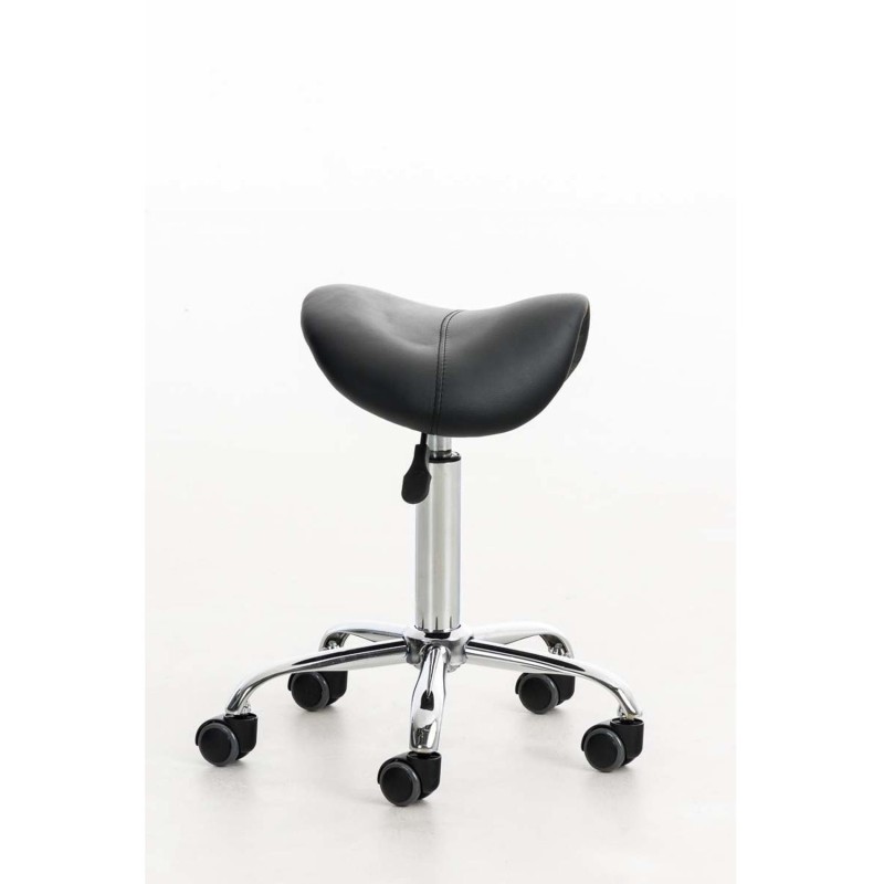 Taburete de trabajo RESO, en Piel, color Negro