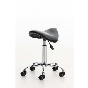 Taburete de trabajo RESO, en Piel, color Negro