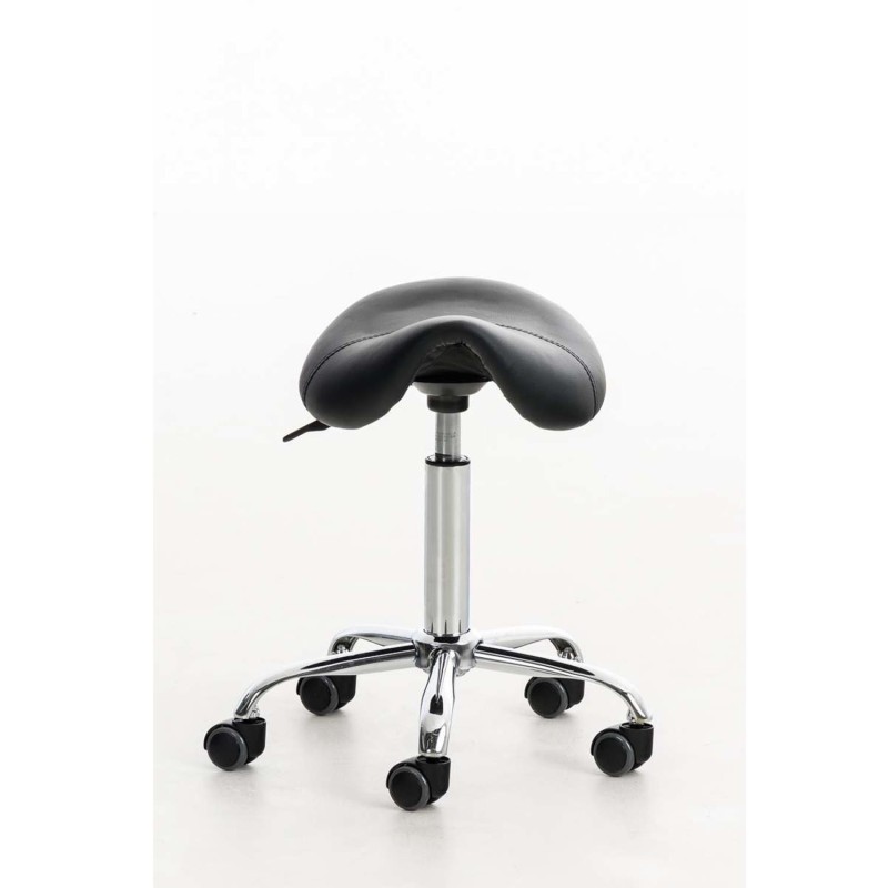 Taburete de trabajo RESO, en Piel, color Negro