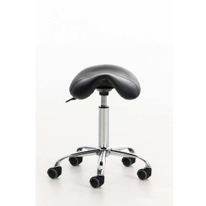 Taburete de trabajo RESO, en Piel, color Negro