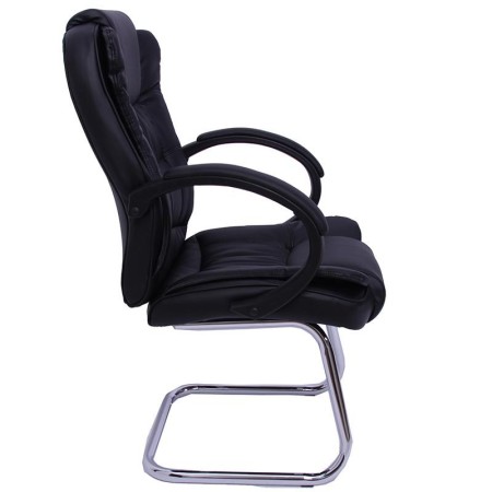 Silla de confidente ergonómica SALOME acolchada, piel negra 2