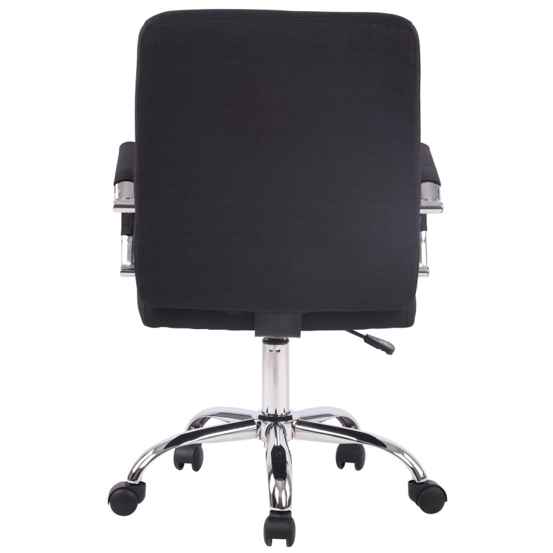 Silla de oficina DELAN TELA, grueso acolchado, en color negro