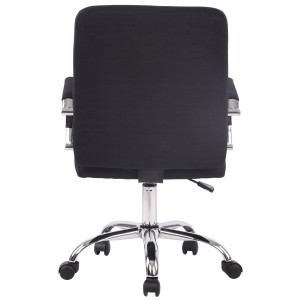 Silla de oficina DELAN TELA, grueso acolchado, en color negro