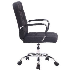 Silla de oficina DELAN TELA, grueso acolchado, en color negro